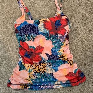 Athleta Multicolor Floral Swim Top